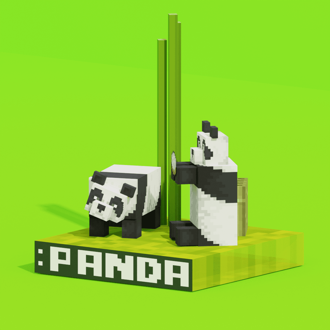 Minecraft Panda Family-Papermodel